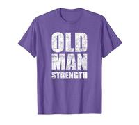 Old Man Strength Gym Quote T-Shirt, Men, Purple Heather, Large