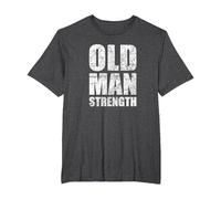 Old Man Strength Gym Quote T-Shirt, Men's Big and Tall, Dark Heather Grey, 2X Tall