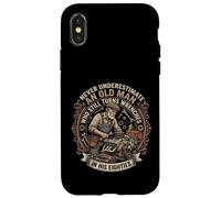 Old Man Turns Wrenches In His Eighties Vintage Mechanic Case for iPhone X/XS