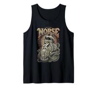 Old Man Viking Warrior Raven Runes Norse Mythology Tank Top