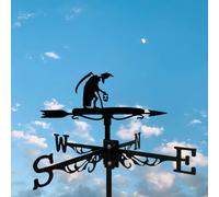 (Old Man Weathervane) 1pc Retro Metal Wind Vane, Halloween Christmas Theme Wind Direction Indicator