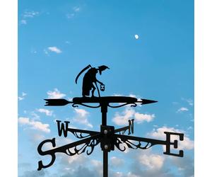 (Old Man Weathervane) 1pc Retro Metal Wind Vane, Halloween Christmas Theme Wind Direction Indicator