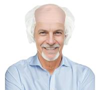 Old Man Wig Bald Cap with Hair on Sides Balding Wig Grandpa Bald Head Wigs Halloween Cosplay Costume Parties Fancy Dress