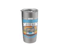 Old Man with 3D Print Machine Filament Funny 3D Printing Stainless Steel Insulated Tumbler