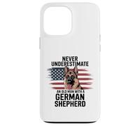 Old Man with a German Shepherd Patriotic Design Case for iPhone 13 Pro Max