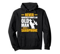 Old Man with a Saxophone Player Pullover Hoodie
