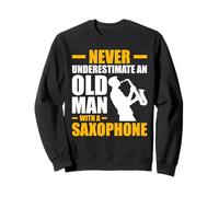 Old Man with a Saxophone Player Sweatshirt