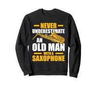 Old Man with a Saxophone Player Sweatshirt