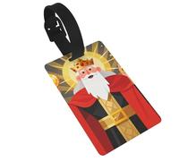 Old Man with Gold Coins Luggage Tags for Suitcases - Durable PVC ID Tags with Detachable Straps for Travel, Backpack, Golf Bag, Anti-Loss