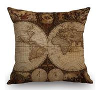 Old Map In 1720S Nostalgic Style Art Historical Atlas Throw Pillow Case Personalized Cushion Covers Decor Cushion Cover For Gifts Living Room Anniversary 45X45Cm