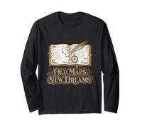 Old Maps New Dreams Vintage Explorer Journal Long Sleeve T-Shirt