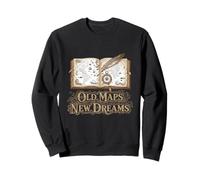 Old Maps New Dreams Vintage Explorer Journal Sweatshirt
