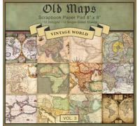 Old Maps Scrapbook Paper Pad 8” x 8”: Assorted World Maps Craft Paper | 12 Vintage Designs | Single-Sided Sheets | Perfect for Scrapbooking, Journaling and Crafting (The Cartography Series)