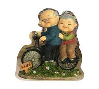 Old Married Couple Miniature Figurine, Bike | Grandparents Figurine for Tabletop Decoration Weddings Anniversaries Gift, Grandma Grandpa Statue for Wedding