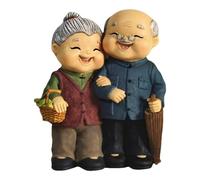 Old Married Couple Miniature Figurine, Buy Groceries | Grandparents Figurine for Tabletop Decoration Weddings Anniversaries Gift, Grandma Grandpa Statue for Wedding