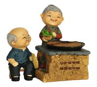 Old Married Couple Miniature Figurine, Cooking | Grandparents Figurine for Tabletop Decoration Weddings Anniversaries Gift, Grandma Grandpa Statue for Wedding