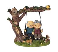 Old Married Couple Miniature Figurine, Swing | Grandparents Figurine for Tabletop Decoration Weddings Anniversaries Gift, Grandma Grandpa Statue for Wedding