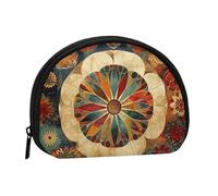 Old Medallion Pattern Printed Coin Purse for Women Cute Small Change Wallet Mini Coin Purses Pouch with Zipper