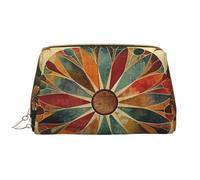 Old Medallion Pattern Printed Makeup Bag for Women Portable Leather Make up Bag Travel Zipper Cosmetic Bags Organizer