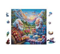 Old Men Drinking 100 Pcs Jigsaw Puzzle Bundle Family Puzzle Lovers Fun Family Game Mindful Activity Spring Gift Precision Cut Cardboard 28x28cm
