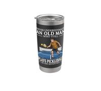 Old Men Playing Pickleball in His Seventies Stainless Steel Insulated Tumbler