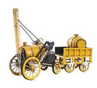 Old Modern Handicrafts 1829 Stephenson Rocket Steam Engine Model - 100% Handcrafted from Premium Metals - 18L x 5W x 12.5H Inches