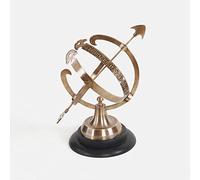 Old Modern Handicrafts Brass Armillary On Wooden Base - A Graceful Addition to Your Home Décor - 10.0L x 8.0W x 14.3H Inches