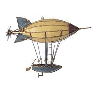 Old Modern Handicrafts Steampunk Airship Model Ceiling Décor - 100% Handcrafted - 14" L x 4.5" W x 10" H Inches