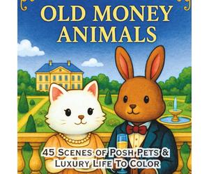 Old Money Animals: A Cute Luxury Animal Coloring Book Filled with High Society Scenes, Elegant Settings, and Posh Pets for All Ages