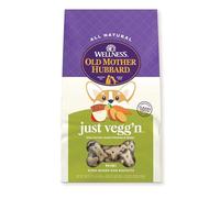 Old Mother Hubbard Wellness Just Vegg'n Dog Biscuits, Natural, Training Treats, Sweat Potato, Oats, Apples & Carrots Flavor, Mini Size, (20 Ounce Bag)