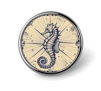 Old Nautical Chart Style Backpack Pin Cute Brooch Decoration Brooches for Women Mens Lapel Pins for Suits Fashion Button Badges for Hat Backpacks Purses Jackets Shirt Suit Lapels-Square