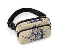 Old Nautical Chart Style Fanny Pack for Women, Personalized Waist Bag with Multi-Pockets for Men, Belt Bag for Travel, Crossbody Bags with Zipper, Adjustable Bum Bags for Running