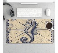 Old Nautical Chart Style Gaming Mouse Pad 12x24 Inch Desk Pad Protector Waterproof Non-Slip Rubber Base Keyboard Mat Extra Large Desktop Mat for Office Home Computer Laptop Table Accessory