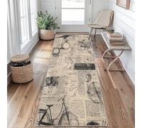 Old Newspaper Runner Rug 50x150 cm Long Washable, Vintage Pattern Runner Rug for Hallway Non Slip Carpet, Kitchen Entryway Hall Bedroom Decor, Soft Low Pile S4SDz292q
