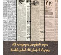 old newspaper scrapbook paper double sided 40 sheet 4 desgin: old fashion stationary paper DIY crafting - origami - decoupage - paper craft - collage ... for Card Making (antique brown newspaper)