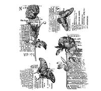 Old Newspaper Vintage Flowers, Butterflies Stamp Transparent Stamp Card Making for DIY Scrapbooking Paper Crafting Arts Supplies Handmade