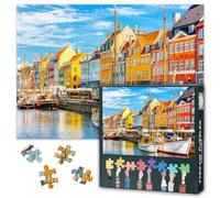Old Nyhavn Port 1000 Piece Puzzle for Adults Colorful Town Puzzle 1000 Pieces Suitable for Game Nights Adolescent Family Toy Home Wall Decoration Finished Puzzles Size: 70x50cm