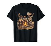 Old Patriotic with Campfire and Young America Costume T-Shirt