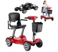 Old People's Scooter Electric Four-Wheeled Vehicle for the Disabled Home Elderly Bicycle Foldable and Battery-Powered red,12A