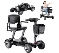 Old People's Scooter Electric Four-Wheeled Vehicle for the Disabled Home Elderly Bicycle Foldable and Battery-Powered black,20A