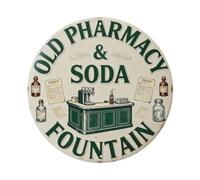 OLD PHARMACY & SODA FOUNTAIN Metal Tin Sign Plaque