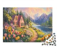 Old Pink Brick House 38x26cm/1000pcs Erwachsenenpuzzle - Tulips Sunflowers And Roses Erwachsenenpuzzle DIY-Puzzlespielzeug
