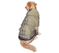 Old Pirate Ship In The Sea Print Dog Hoodie Pet Sweatshirt, Warm, Soft And Breathable Hooded Clothes For Medium To Large Dogs, Easy-To-Wear Design, For Winter And Fall