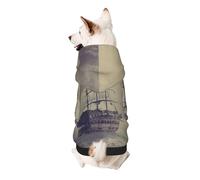Old Pirate Ship In The Sea Print Dog Hoodie Sweatshirt For Small Dogs, Warm, Soft And Breathable Pet Clothes, Easy To Wear Jumper For Winter And Fall Warm