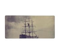 Old Pirate Ship in The Sea Print Gaming Mouse Pad XXL Mousepad Keyboard and Mouse-Pads Desk Mat Office,35.5in X 16 in