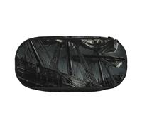 Old Pirate Ship in The Sea Print Pencil Case Spacious Pen Pouch Zipper High Capacity Makeup Tools Office Supplies, Black, One Size, Cute