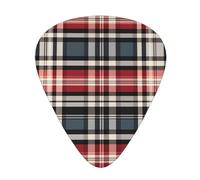 Old Plaid Checkered 12 Pcs Guitar Picks, 0.46mm/0.71mm/0.96mm Thickness, Guitar Plectrum With Storage Case For Acoustic-Electric Guitar Ukulele Bass