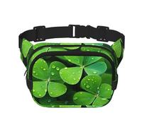Old Plaid Checkered Fanny Pack for Women Men Fashion Waist Pack Adjustable Belt Bag for Workout Running Travelling Casual Waist Bag, Many Green Clover, One Size