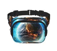 Old Plaid Checkered Fanny Pack for Women Men Fashion Waist Pack Adjustable Belt Bag for Workout Running Travelling Casual Waist Bag, Blue Earth In The Space, One Size