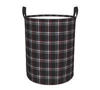 Old Plaid Checkered print Circular Hamper Waterproof Organizer Basket Laundry Hamper With Handles For Clothes Toys M